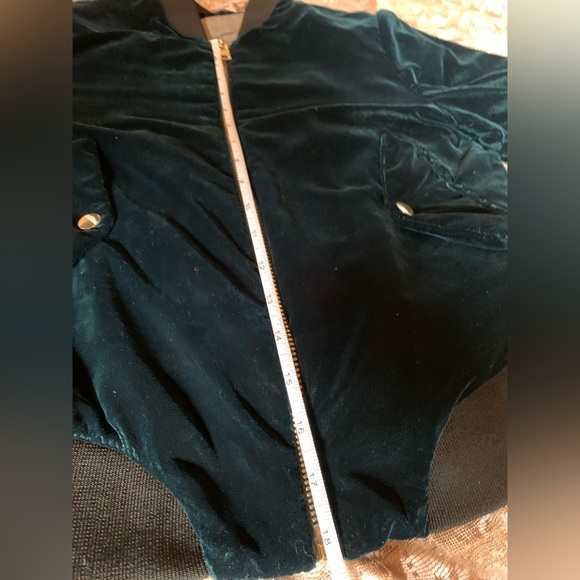 Vintage Y2K 90s Bomber Jacket Velvet Royal Blue Preppy Velour Twee Coquette 1990 - Picture 14 of 16